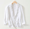 Sean - Men's Linen Blazer with Classic Two-Button Front