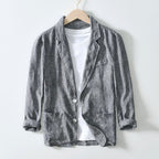 Sean - Men's Linen Blazer with Classic Two-Button Front