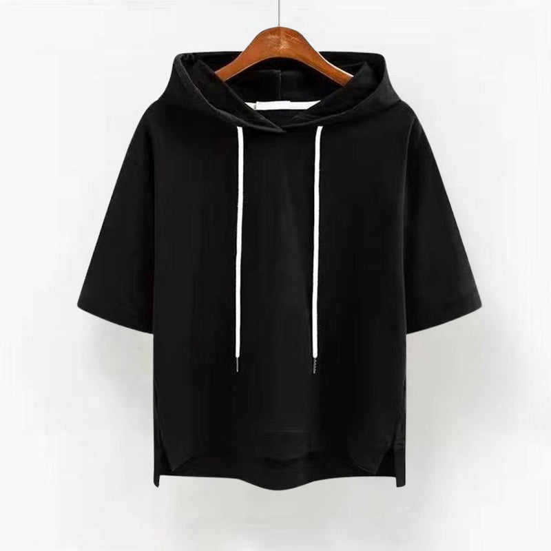 Seraphine - Women's Short Sleeve Drawstring Hoodie
