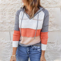 Serene - Women's Color Block Hooded Knit Sweater