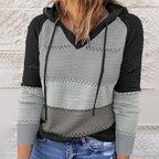 Serene - Women's Color Block Hooded Knit Sweater