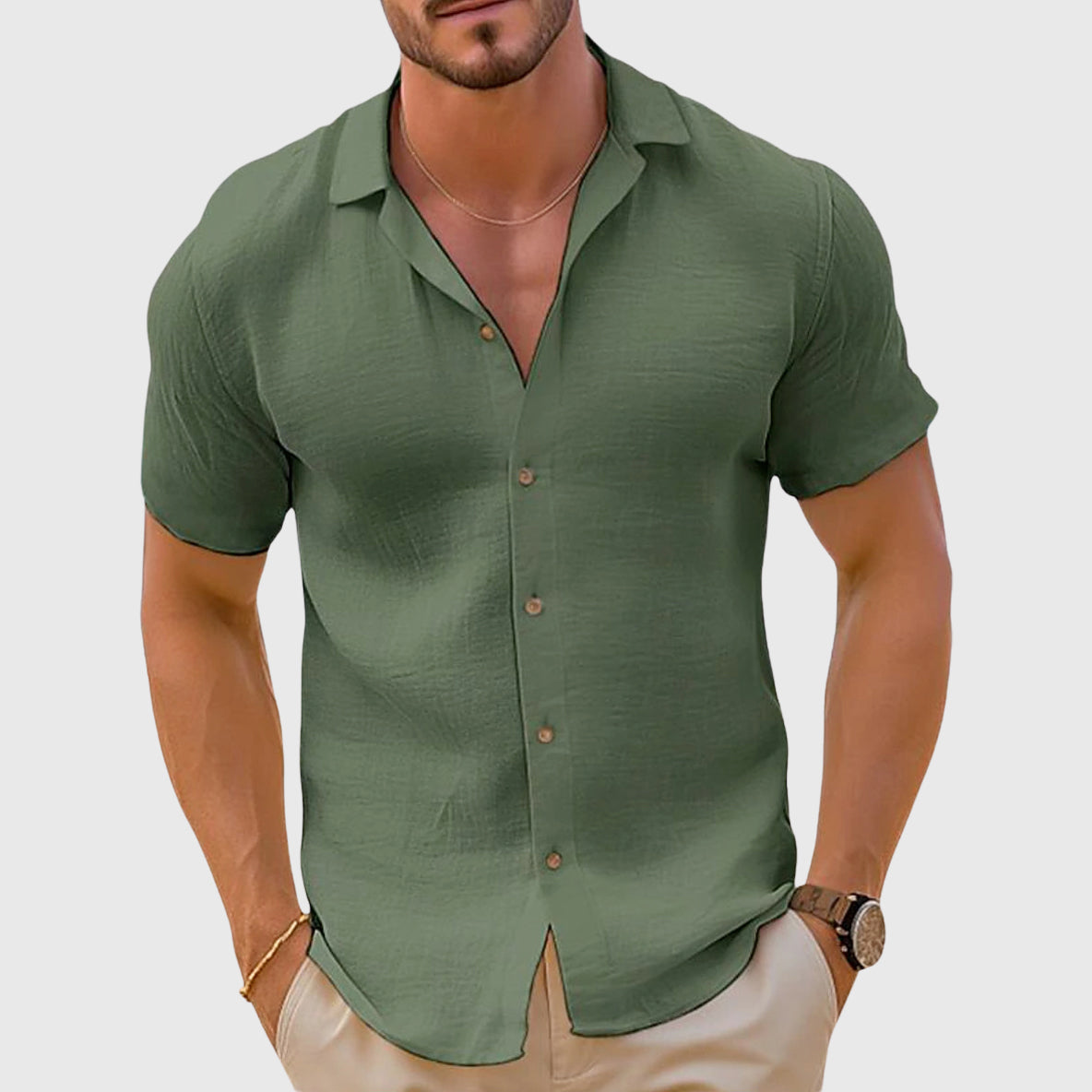 Soren - Men's Linen Short Sleeve Shirt