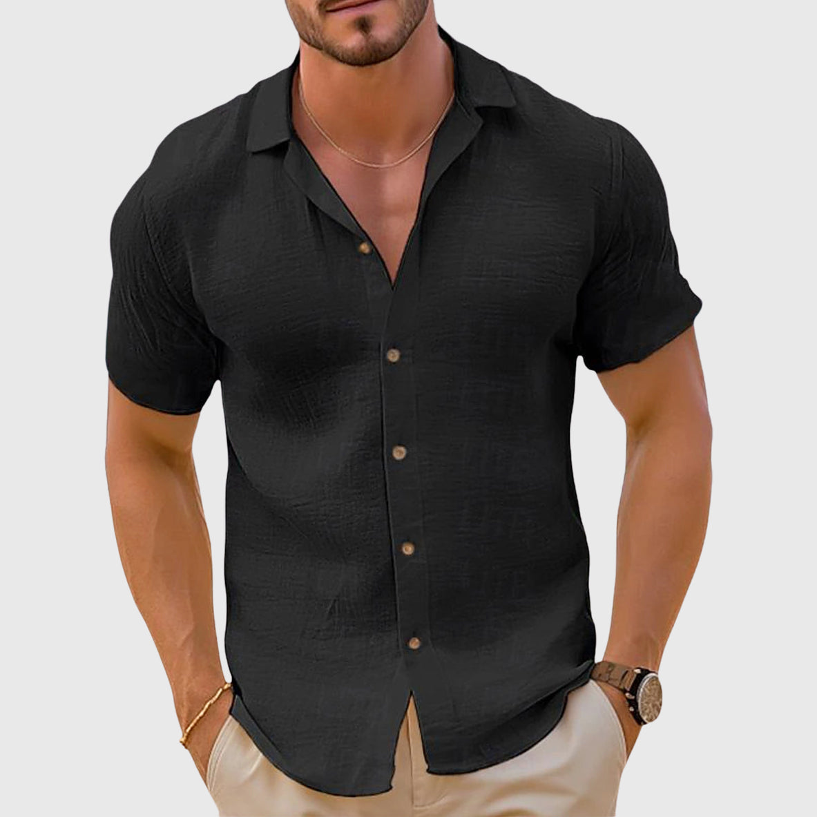 Soren - Men's Linen Short Sleeve Shirt