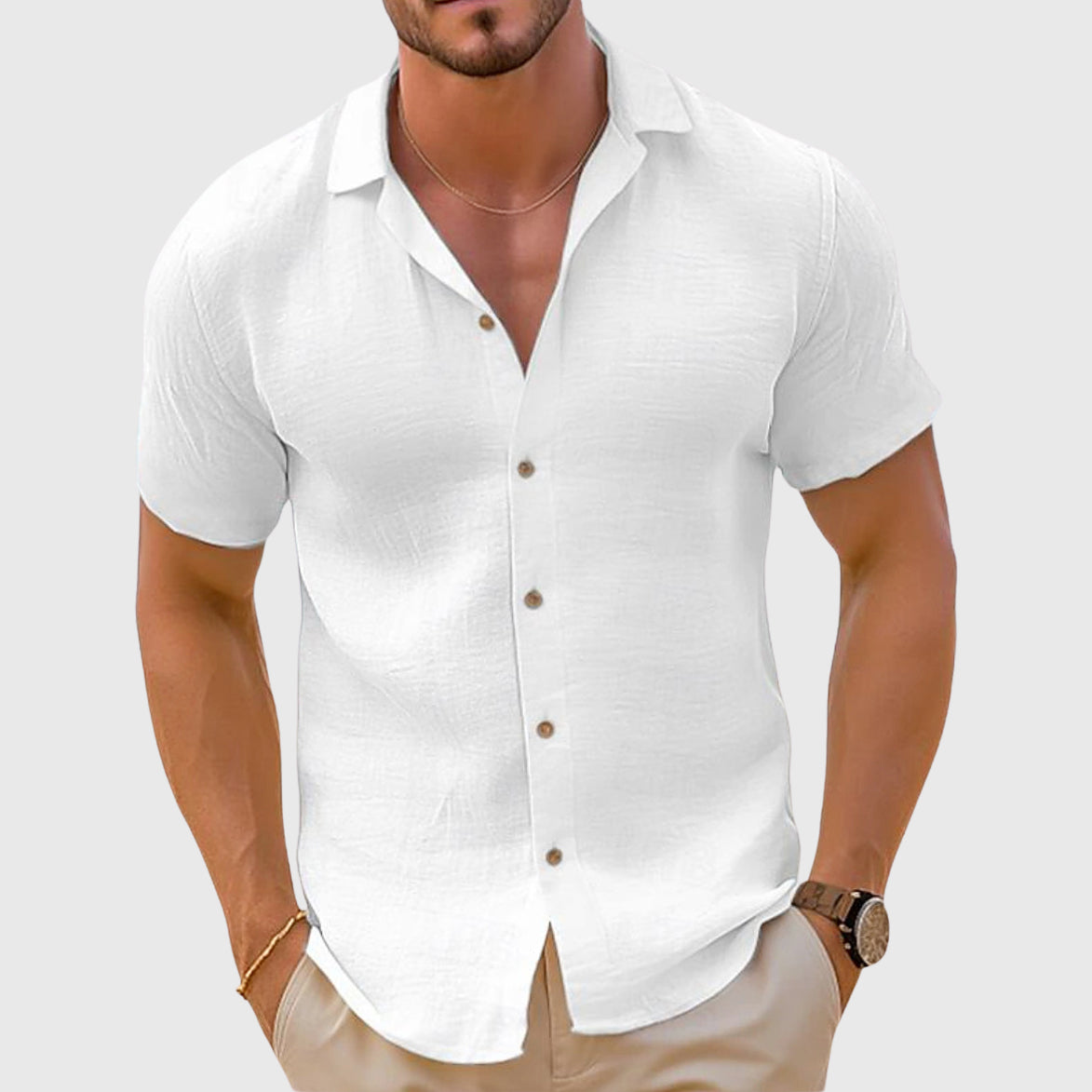 Soren - Men's Linen Short Sleeve Shirt
