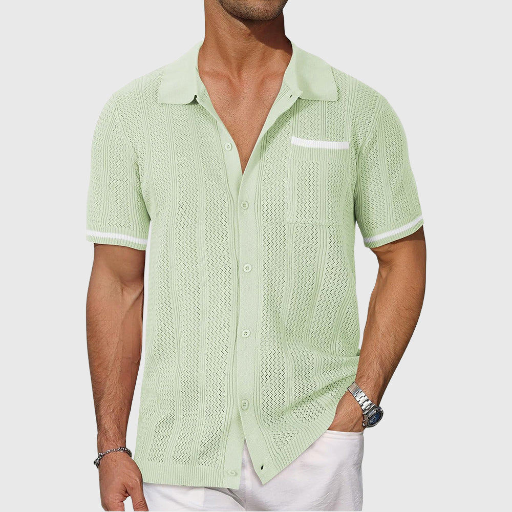 Taylor - Men's Breathable Knit Shirt with Patterned Finish