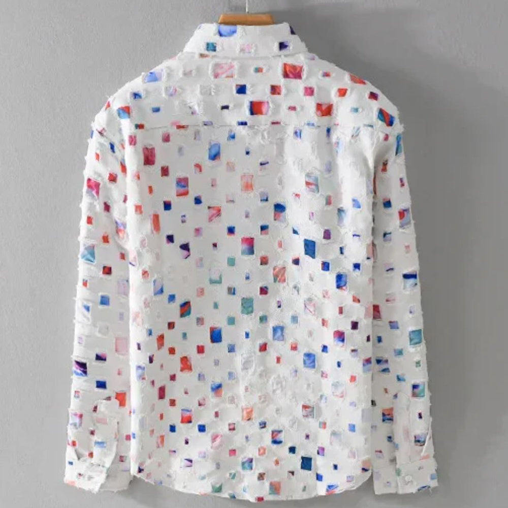 Theodore - Men's Textured Artistic Button-Up Shirt