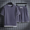 Tristan - Men's Textured T-Shirt and Drawstring Shorts Set