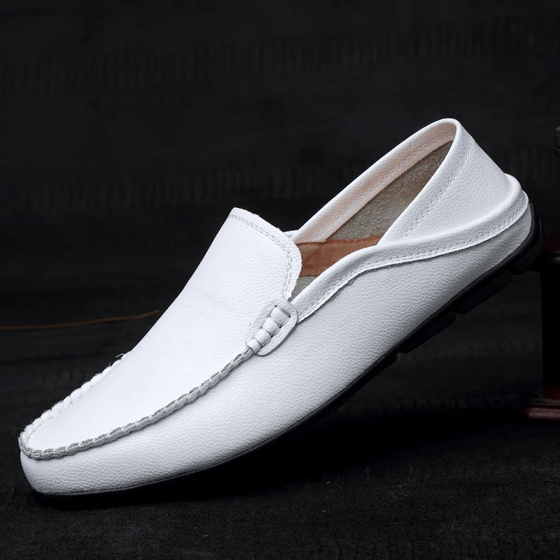 Tyler - Men's Leather Casual Moc Toe Loafers