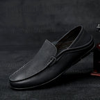 Tyler - Men's Leather Casual Moc Toe Loafers