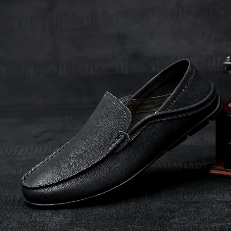 Tyler - Men's Leather Casual Moc Toe Loafers