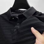 Walker - Men's Striped Pattern Knit Polo Shirt