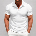 Wayne - Men's Knit Textured Short Sleeve Polo Shirt