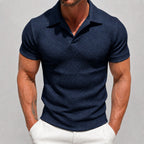 Wayne - Men's Knit Textured Short Sleeve Polo Shirt