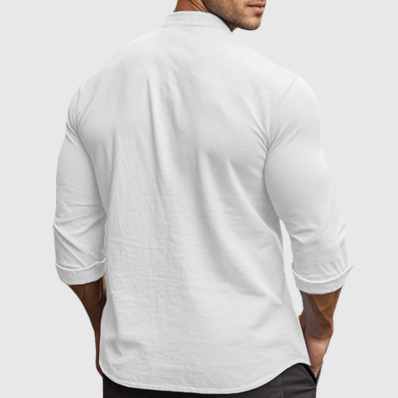 Weston - Men's Mandarin Collar Button-Down Shirt
