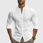 Weston - Men's Mandarin Collar Button-Down Shirt