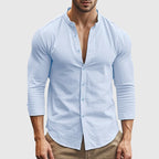 Weston - Men's Mandarin Collar Button-Down Shirt