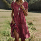 Adriana - Women's Polka Dot A-Line Midi Dress