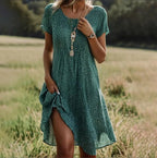 Adriana - Women's Polka Dot A-Line Midi Dress