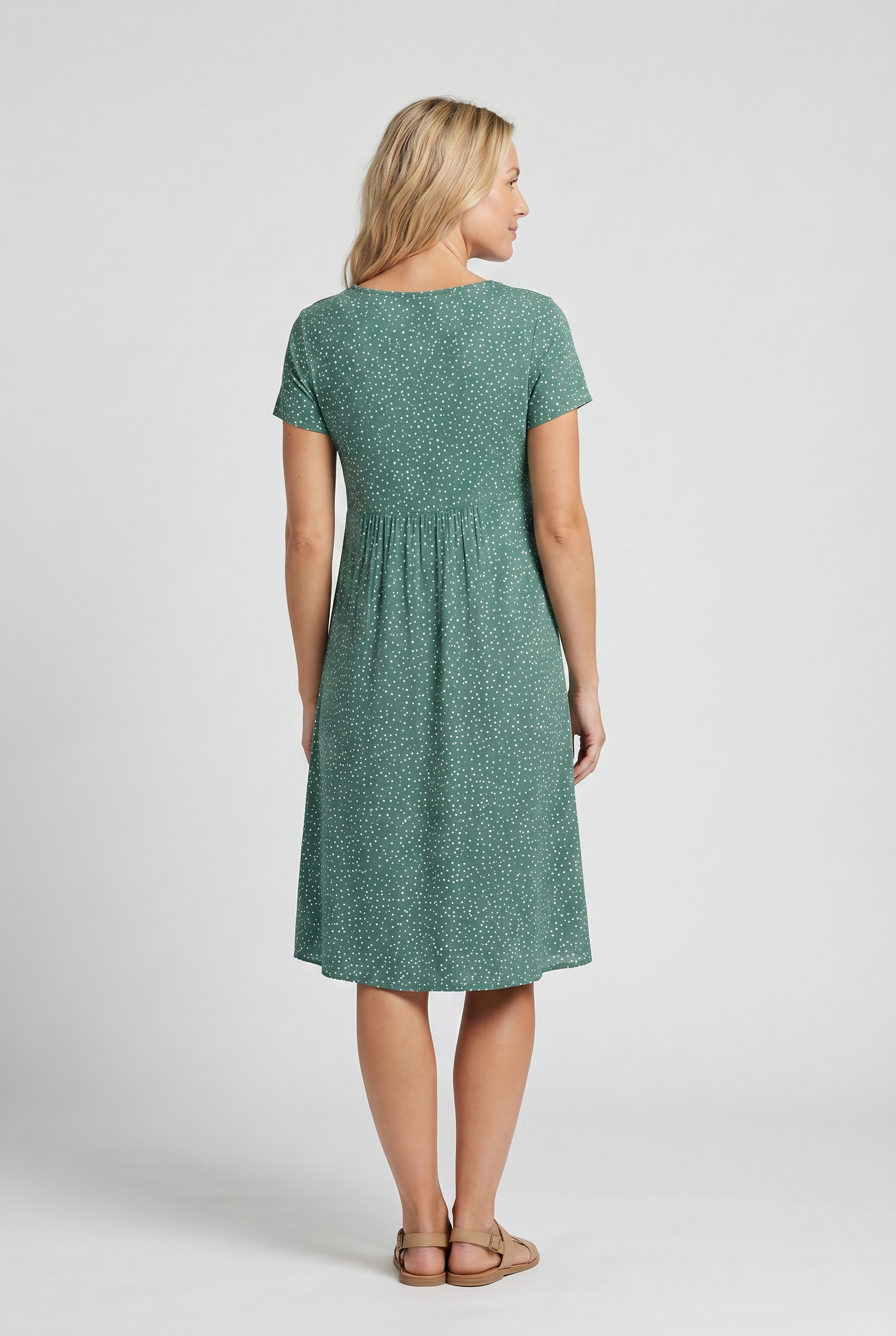 Adriana - Women's Polka Dot A-Line Midi Dress
