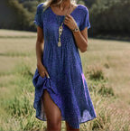 Adriana - Women's Polka Dot A-Line Midi Dress