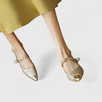 Alora - Women's Pearl-Strap Jacquard Mary Jane Heels