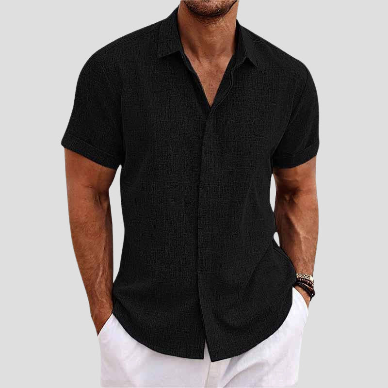 Atlas - Men's Linen Button-Down Short Sleeve Shirt