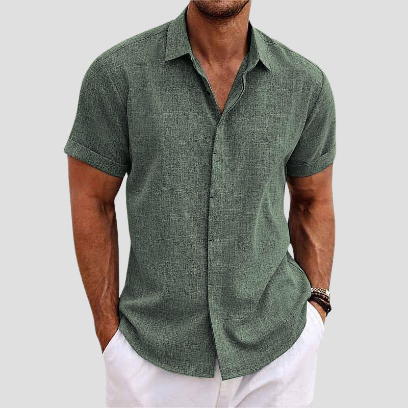 Atlas - Men's Linen Button-Down Short Sleeve Shirt