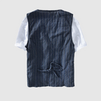 Austin - Men's Linen Striped V-Neck Vest 4