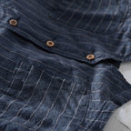 Austin - Men's Linen Striped V-Neck Vest 6