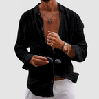 Axel - Men's Plain Linen Button-Down Shirt 5