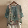 Beatrix - Women's Vintage Floral Print Tunic Blouse