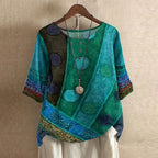 Beatrix - Women's Vintage Floral Print Tunic Blouse