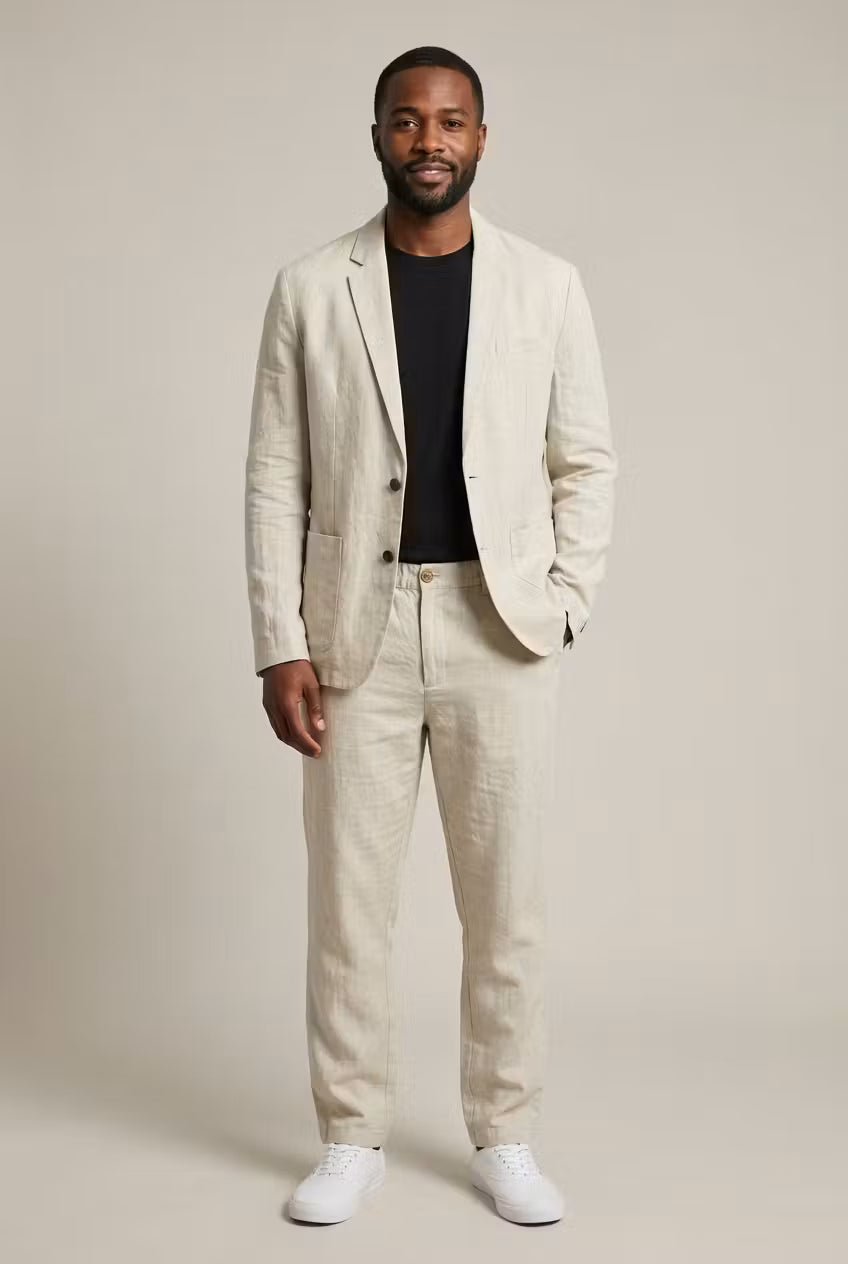 Blake - Men's Linen Blazer and Trouser Set