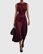 Brooke - Women's Round-Neck Sleeveless Midi Dress