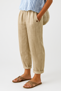 Cassidy - Women's Cropped Straight-Leg Pants with Rolled Cuffs