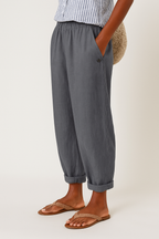 Cassidy - Women's Cropped Straight-Leg Pants with Rolled Cuffs