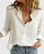 Celeste - Women's Button-Front Lapel Blouse
