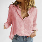 Celeste - Women's Button-Front Lapel Blouse
