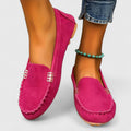 Colette - Women's Suede Loafers with Metal Chain Detail