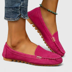 Colette - Women's Suede Loafers with Metal Chain Detail