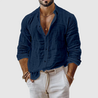 Dawson - Men's Long Sleeve Button-Down Linen Shirt 3