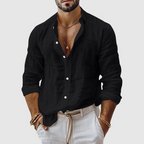 Dawson - Men's Long Sleeve Button-Down Linen Shirt 5