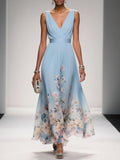 Dayana - Women's Floral V-Neck Sleeveless Maxi Dress