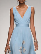 Dayana - Women's Floral V-Neck Sleeveless Maxi Dress