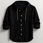 Eithan - Men's Cotton Hooded Button-Up Shirt 2