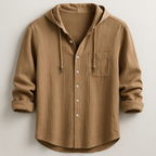 Eithan - Men's Cotton Hooded Button-Up Shirt 3