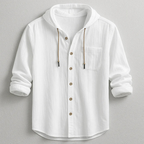 Eithan - Men's Cotton Hooded Button-Up Shirt 5