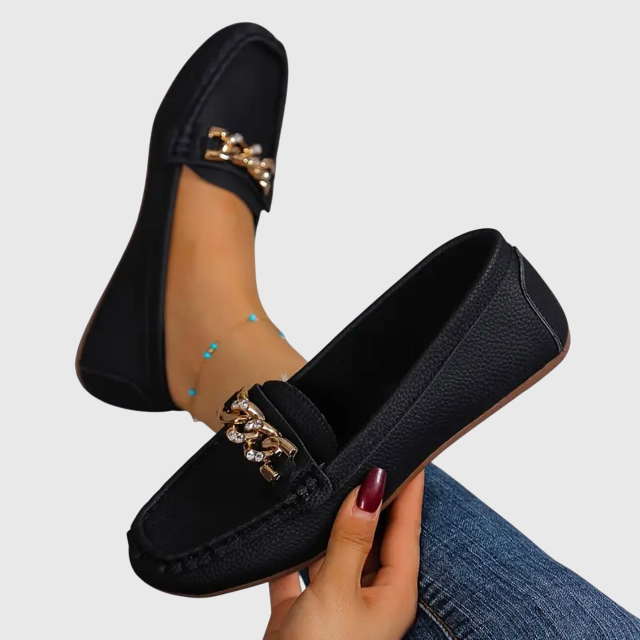 Evelyn - Women's Chain-Detail Loafers