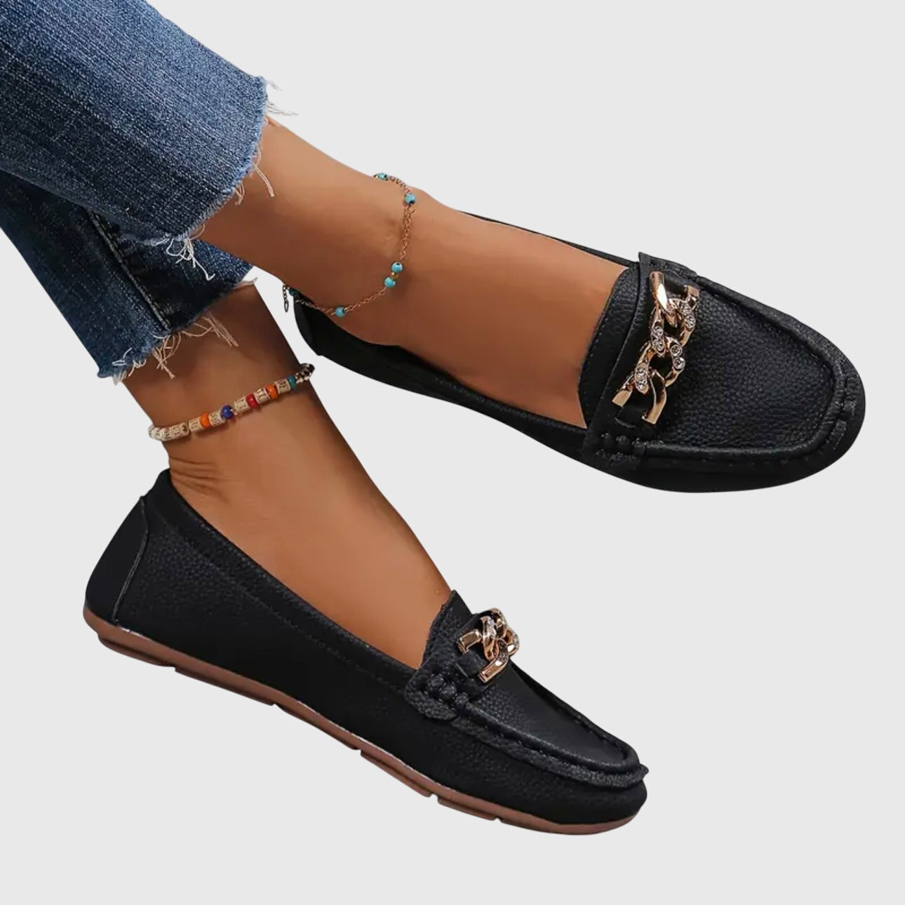 Evelyn - Women's Chain-Detail Loafers