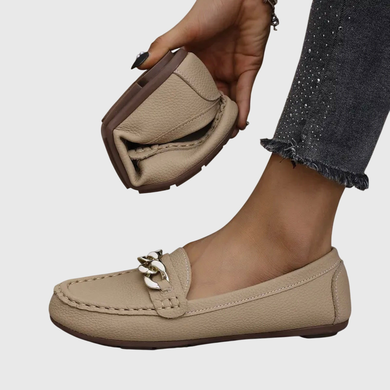 Evelyn - Women's Chain-Detail Loafers